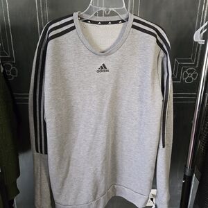 Adidas Gray Sweatshirt with Black Stripes